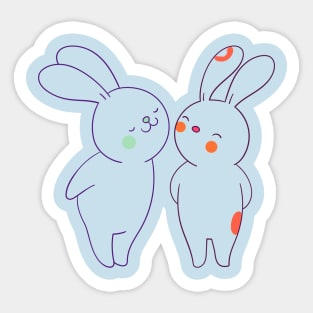 Cute couple love bunny-Valentines Sticker